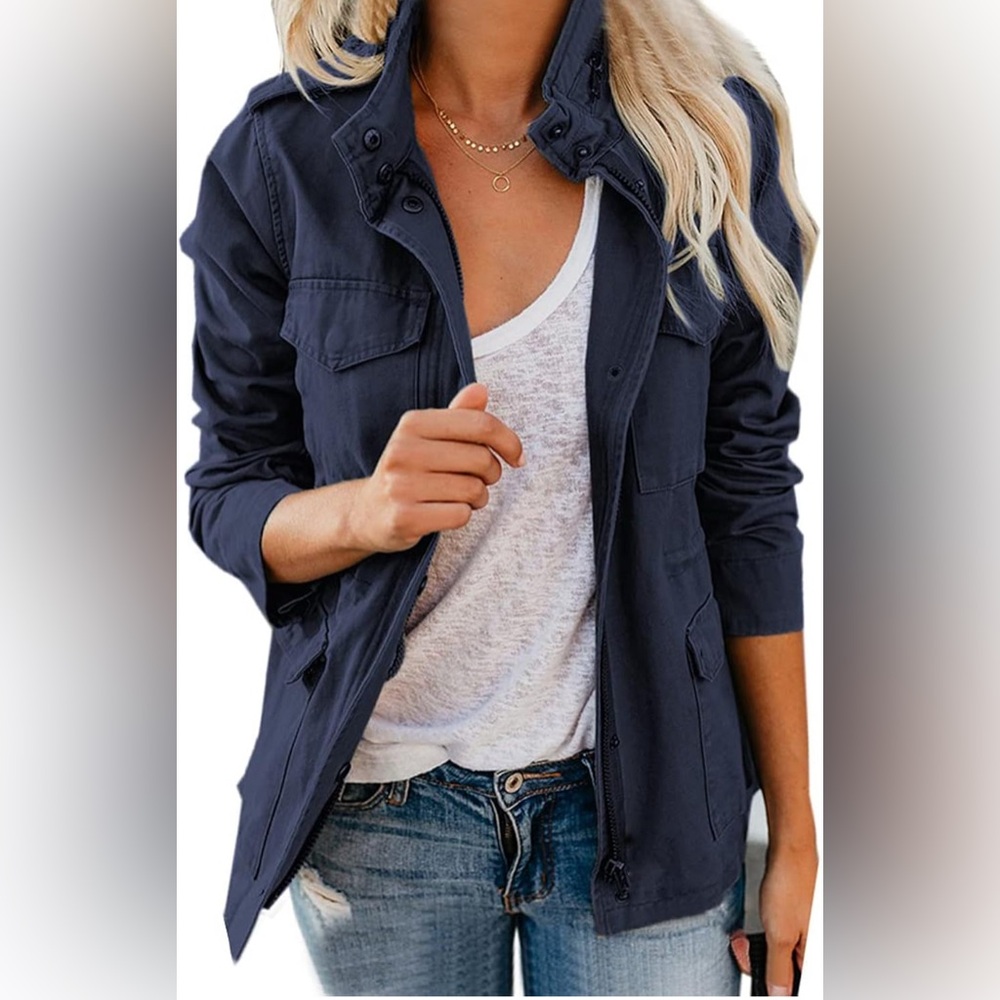 Transition Jacket Spring Stand-Up Collar Boyfriend Parka Lightweight Jacket3